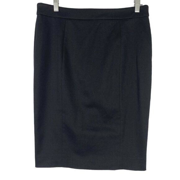 Red Valentino Pencil Skirt Black Cotton Blend Back Zip NWT Women's Size‎ 46 - Picture 1 of 9